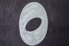 Daydreaming, 120 x 120 cm, acrylic and graphite silvery pigment on canvas1