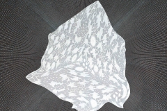 Wait, 120 x120 cm, acrylic and graphite silvery pigment on canvas