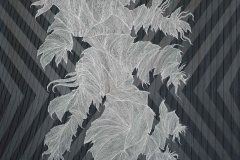 here time becomes space, 140x110, acrylic and graphite silvery pigment on canvas